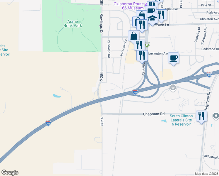 map of restaurants, bars, coffee shops, grocery stores, and more near 52 Mulberry Lane in Clinton