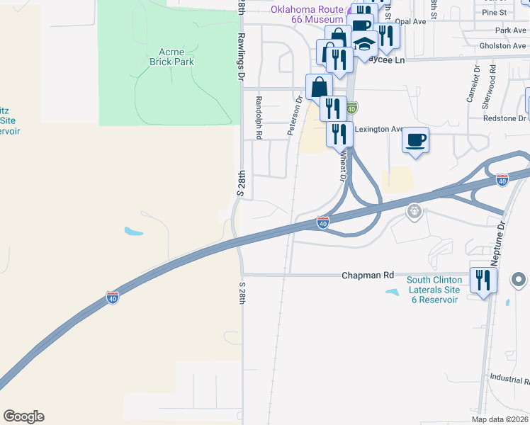 map of restaurants, bars, coffee shops, grocery stores, and more near 52 Mulberry Lane in Clinton