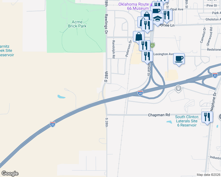 map of restaurants, bars, coffee shops, grocery stores, and more near 52 Mulberry Lane in Clinton