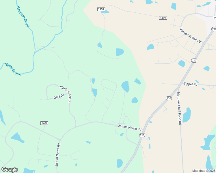 map of restaurants, bars, coffee shops, grocery stores, and more near 571 Chinaberry Lane in Angier