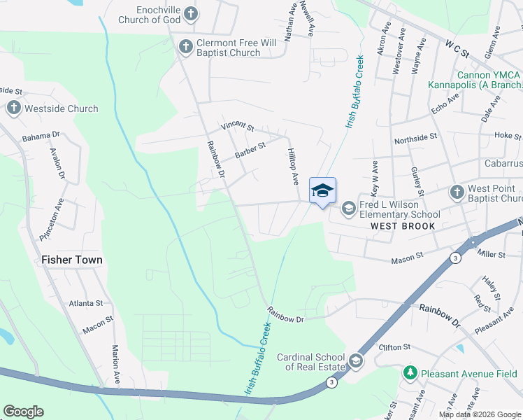 map of restaurants, bars, coffee shops, grocery stores, and more near 4377 Greenridge Lane in Kannapolis