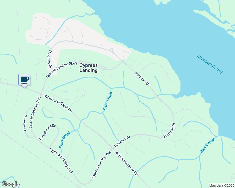 map of restaurants, bars, coffee shops, grocery stores, and more near 218 Connecticut Drive in Chocowinity