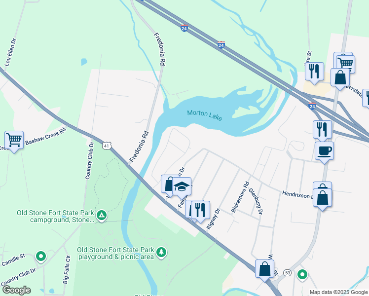 map of restaurants, bars, coffee shops, grocery stores, and more near 257 Mortons Lake Road in Manchester