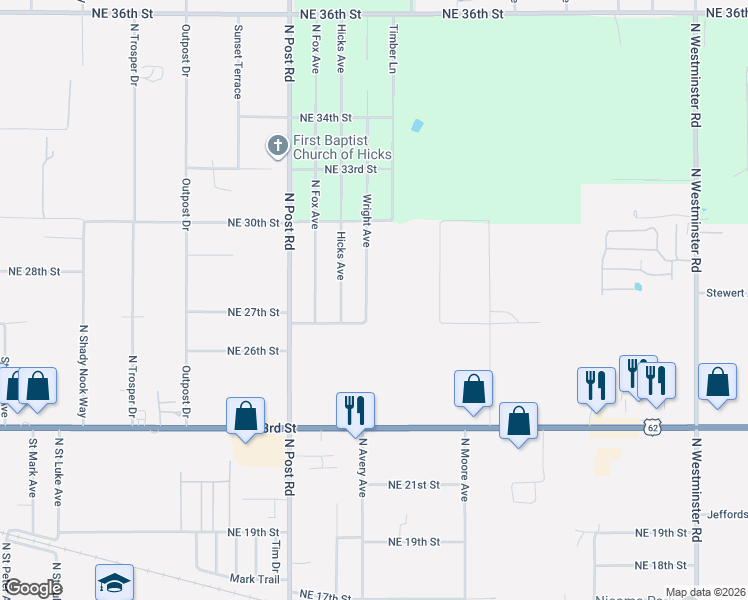 map of restaurants, bars, coffee shops, grocery stores, and more near 3103 Wright Avenue in Spencer