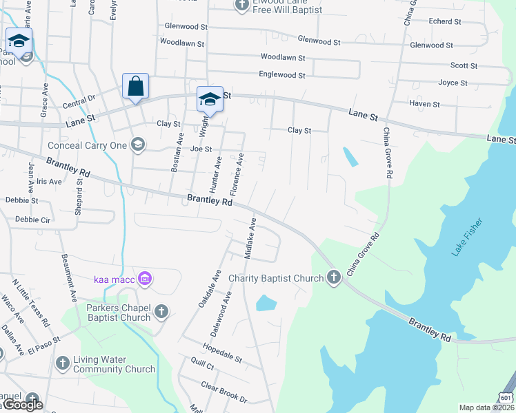 map of restaurants, bars, coffee shops, grocery stores, and more near 2209 Brantley Road in Kannapolis