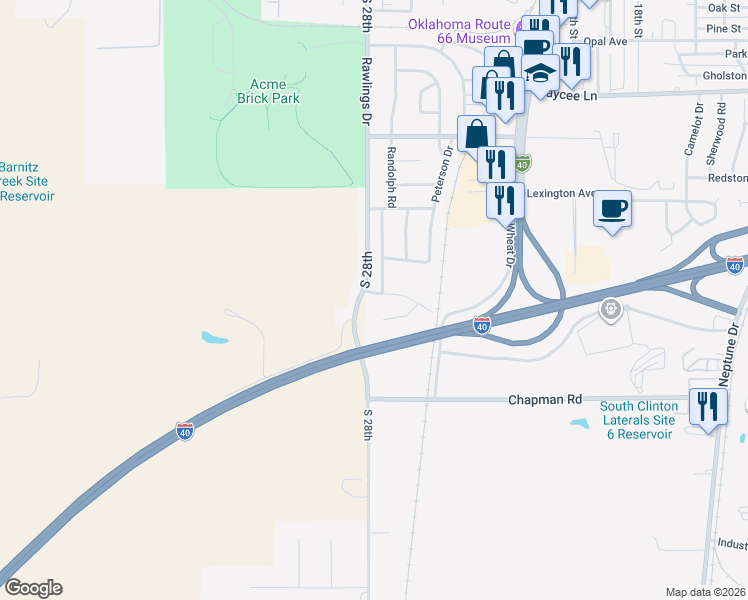 map of restaurants, bars, coffee shops, grocery stores, and more near 60 Mulberry Lane in Clinton