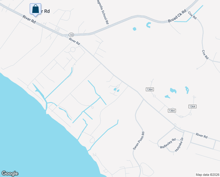 map of restaurants, bars, coffee shops, grocery stores, and more near 6000 River Road in Washington