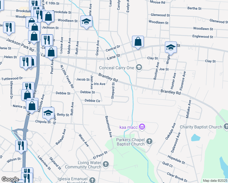 map of restaurants, bars, coffee shops, grocery stores, and more near 1613 Barbara Ann Circle in Kannapolis
