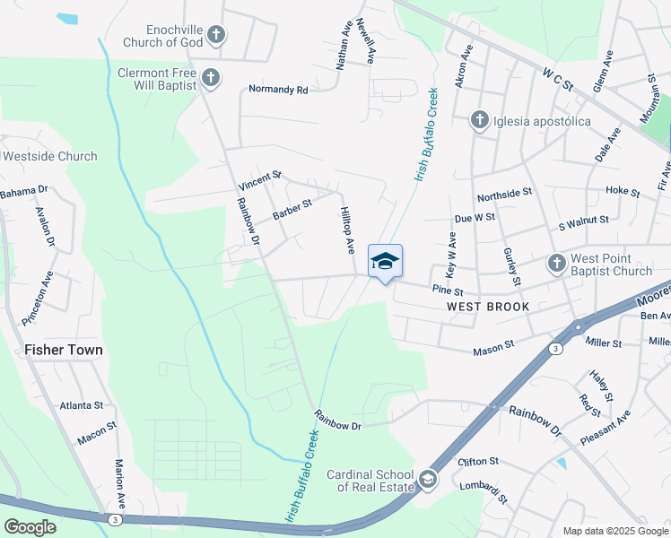 map of restaurants, bars, coffee shops, grocery stores, and more near 4224 Pine Street in Kannapolis