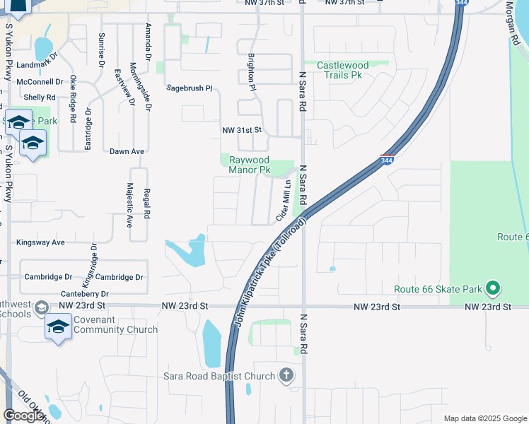 map of restaurants, bars, coffee shops, grocery stores, and more near 2813 Sun Berry Way in Yukon