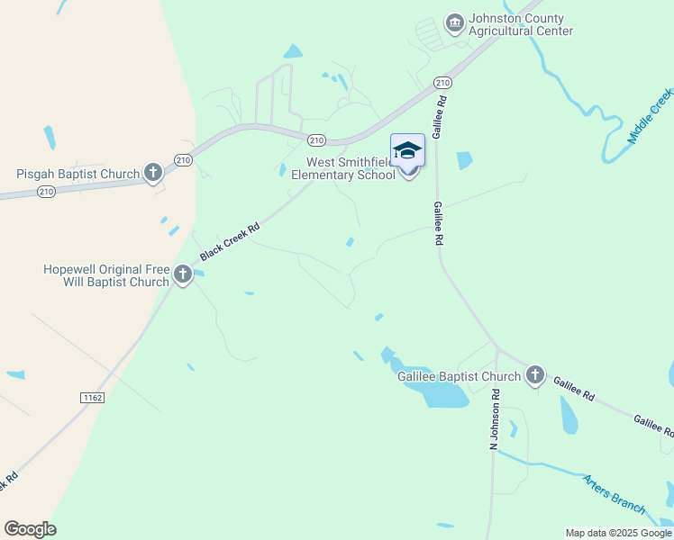 map of restaurants, bars, coffee shops, grocery stores, and more near 383 Hopewell Branch Ct in Smithfield