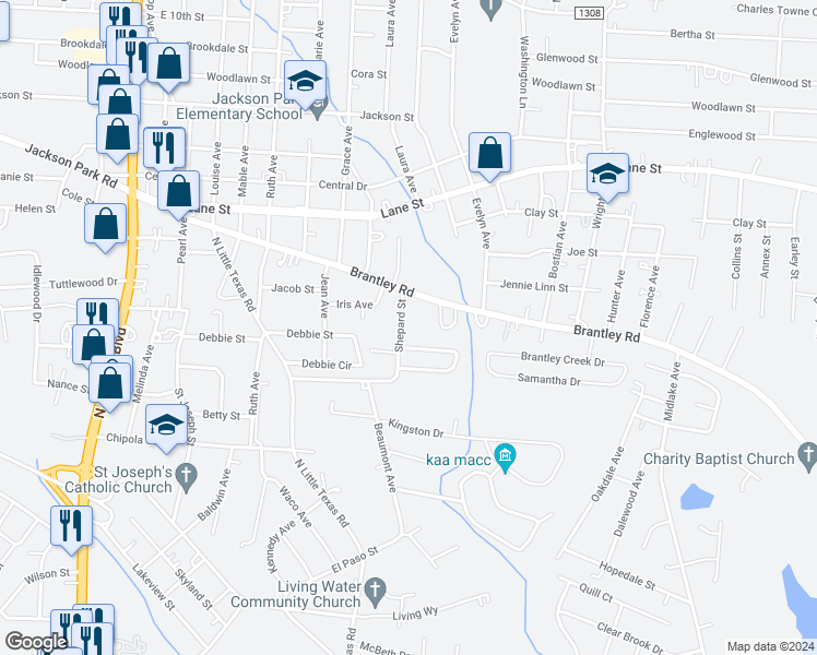map of restaurants, bars, coffee shops, grocery stores, and more near 1624 Shepard Street in Kannapolis