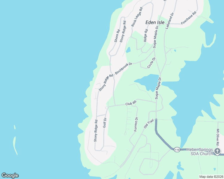 map of restaurants, bars, coffee shops, grocery stores, and more near 530 Birchbrook Road in Heber Springs