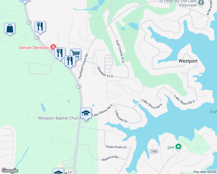 map of restaurants, bars, coffee shops, grocery stores, and more near 1451 Spring Ridge Lane in Denver