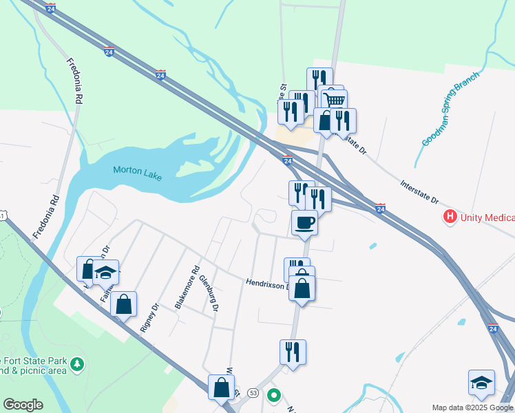 map of restaurants, bars, coffee shops, grocery stores, and more near 231 Lakeview Drive in Manchester