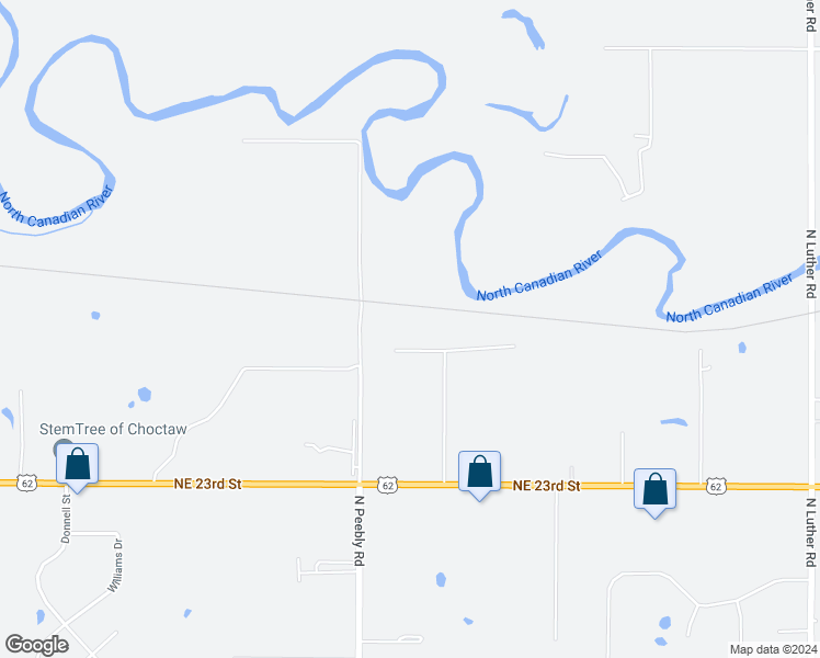 map of restaurants, bars, coffee shops, grocery stores, and more near 18115 Northeast 27th Street in Harrah
