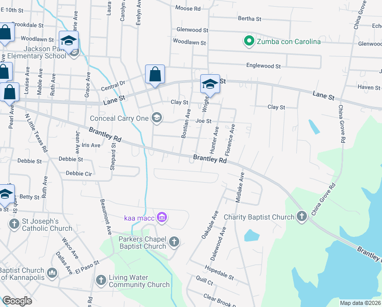 map of restaurants, bars, coffee shops, grocery stores, and more near 2006 Brantley Road in Kannapolis