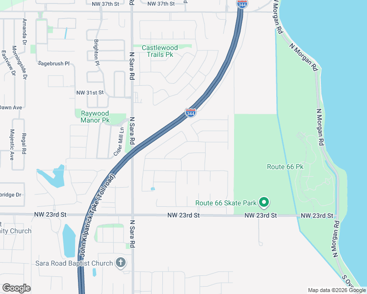 map of restaurants, bars, coffee shops, grocery stores, and more near 10333 Northwest 25th Street in Yukon