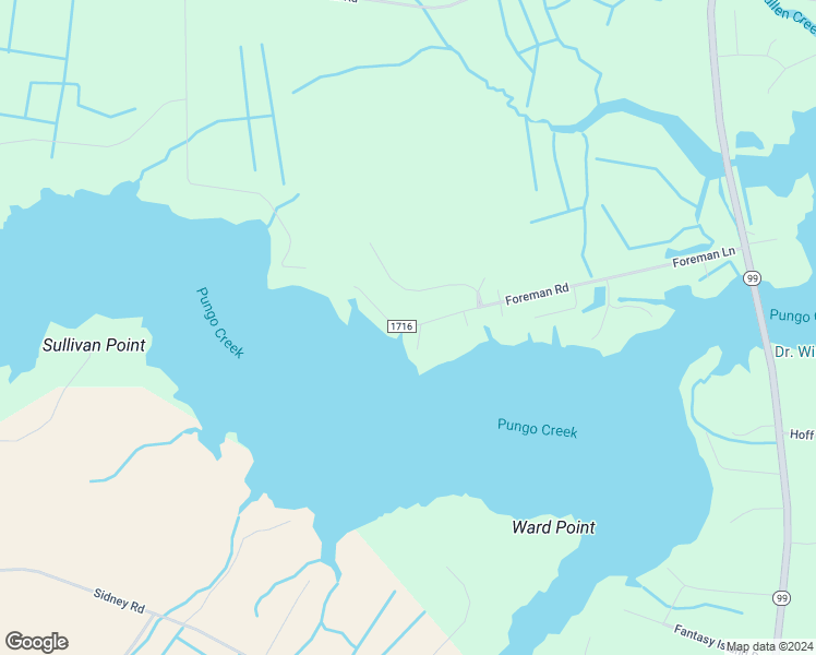 map of restaurants, bars, coffee shops, grocery stores, and more near State Road 1716 in Beaufort County