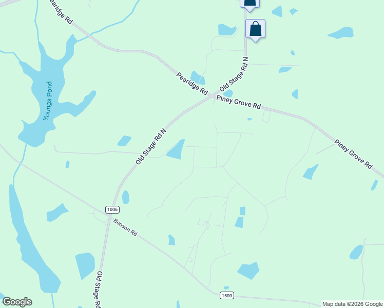 map of restaurants, bars, coffee shops, grocery stores, and more near 6366 Old Stage Road North in Angier