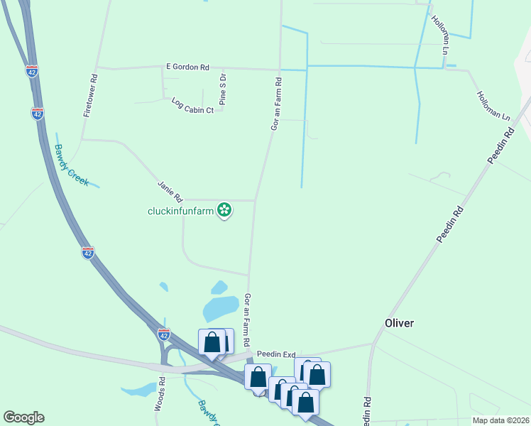 map of restaurants, bars, coffee shops, grocery stores, and more near 835 Gor an Farm Rd in Selma