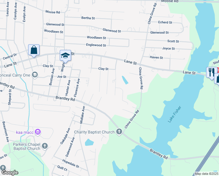 map of restaurants, bars, coffee shops, grocery stores, and more near 520 Annex Avenue in Kannapolis