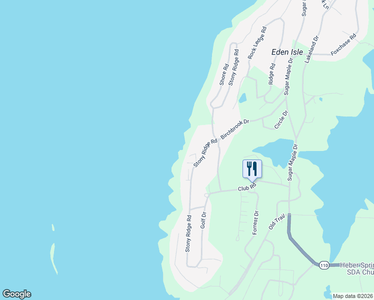 map of restaurants, bars, coffee shops, grocery stores, and more near 430 Forrest Drive in Heber Springs