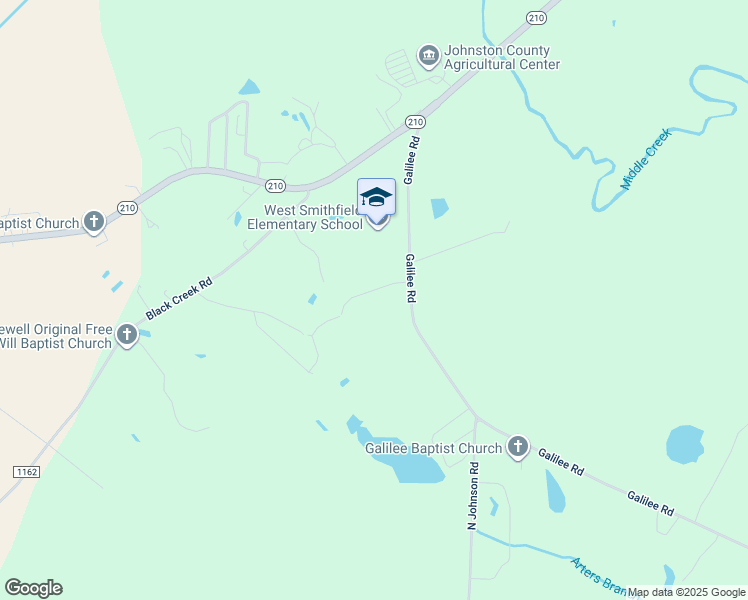 map of restaurants, bars, coffee shops, grocery stores, and more near 219 Galilee Branch Drive in Smithfield