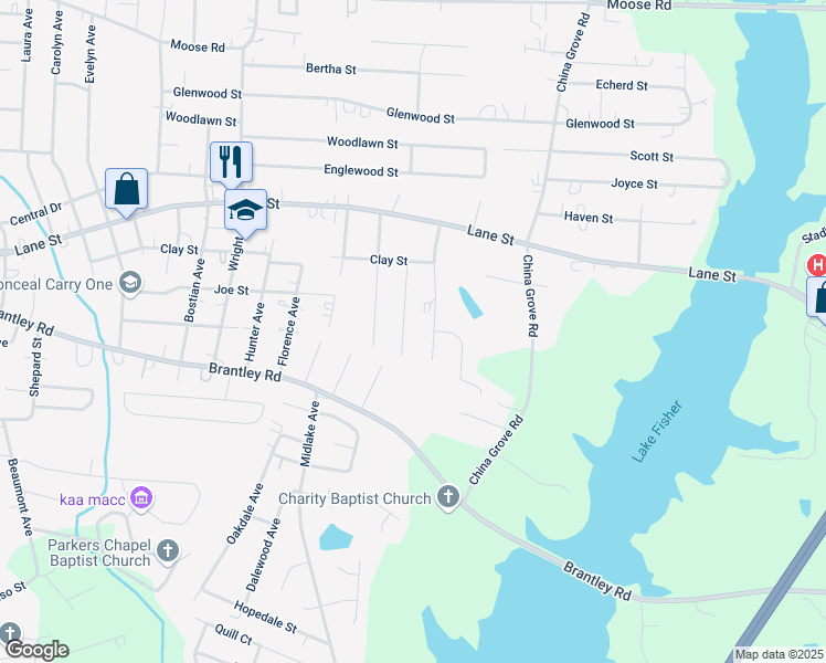 map of restaurants, bars, coffee shops, grocery stores, and more near 520 Annex Avenue in Kannapolis