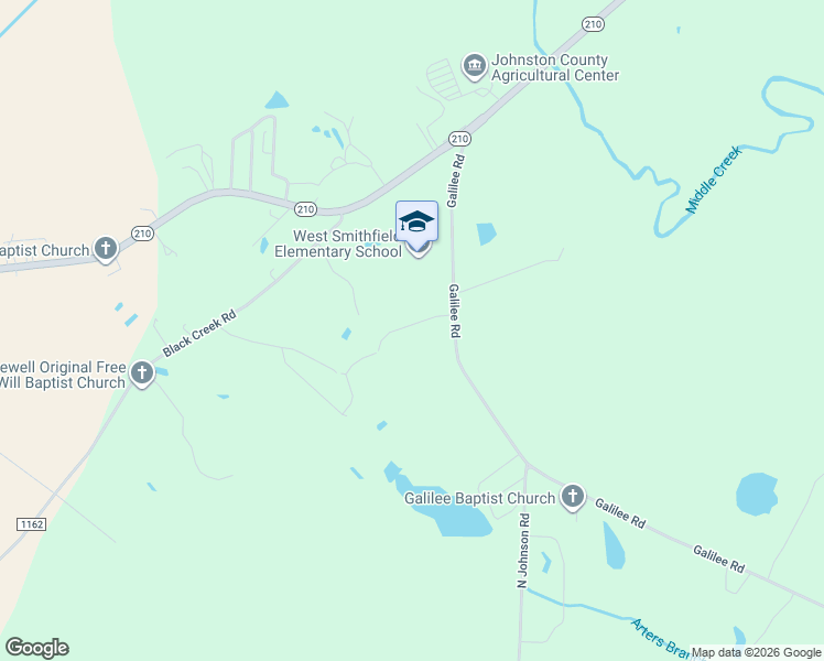 map of restaurants, bars, coffee shops, grocery stores, and more near 219 Galilee Branch Drive in Smithfield