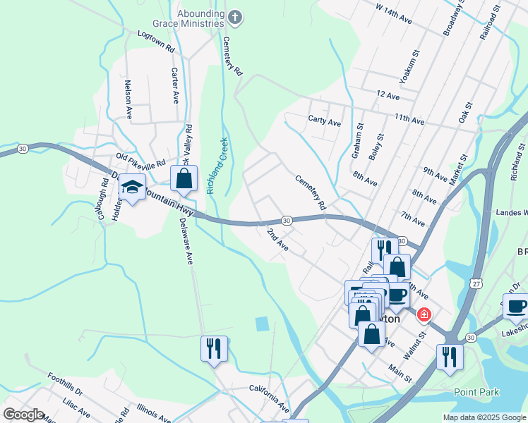 map of restaurants, bars, coffee shops, grocery stores, and more near 920 2nd Avenue in Dayton