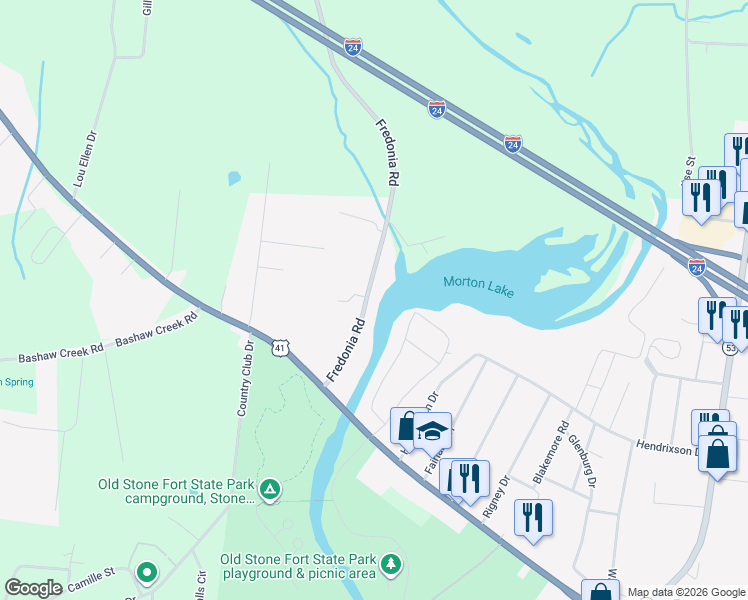 map of restaurants, bars, coffee shops, grocery stores, and more near 221 Fredonia Road in Manchester