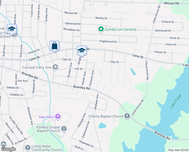 map of restaurants, bars, coffee shops, grocery stores, and more near 509 Florence Avenue in Kannapolis
