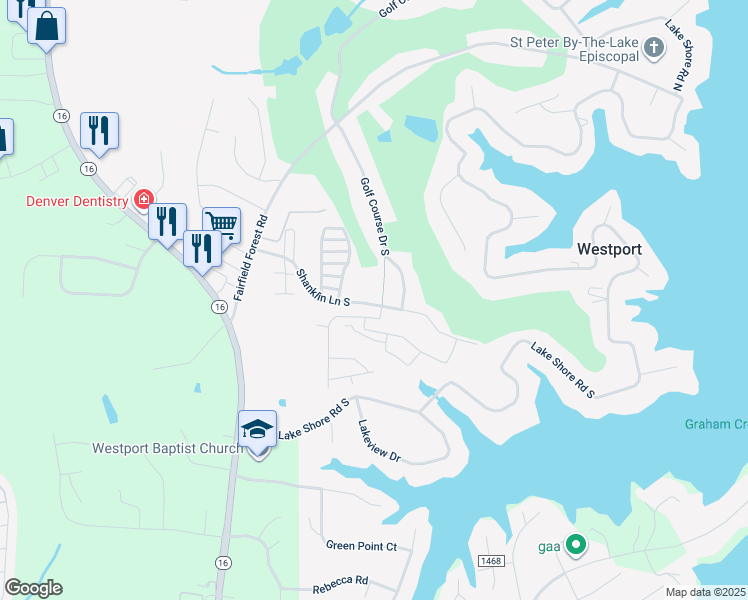 map of restaurants, bars, coffee shops, grocery stores, and more near Shanklin Lane South in Westport