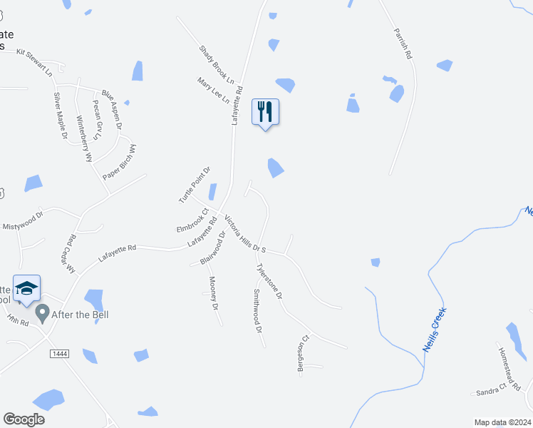 map of restaurants, bars, coffee shops, grocery stores, and more near 140 Tylerstone Drive in Fuquay-Varina