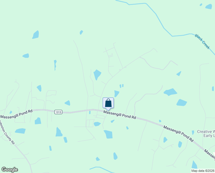 map of restaurants, bars, coffee shops, grocery stores, and more near 180 Whittington Road in Angier