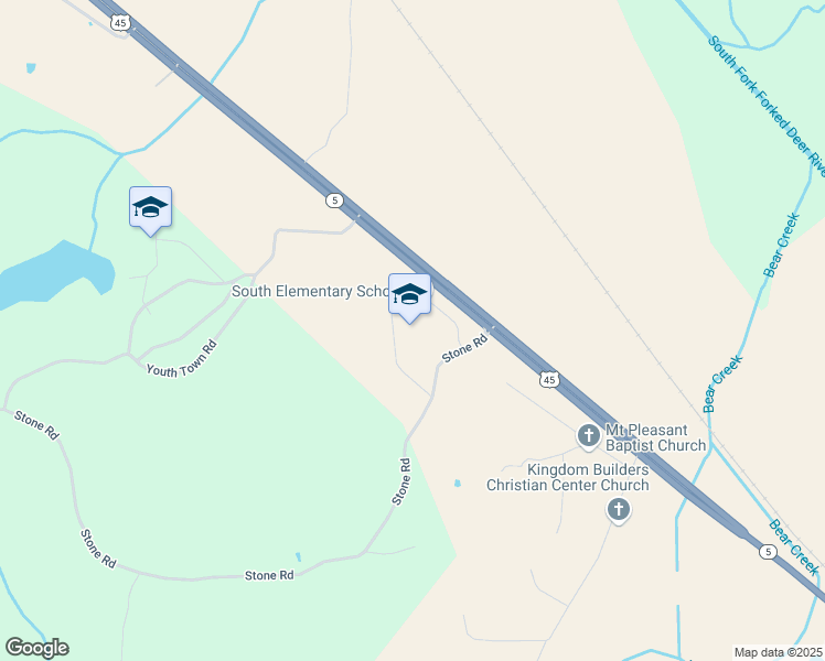 map of restaurants, bars, coffee shops, grocery stores, and more near 570 Stone Road in Pinson