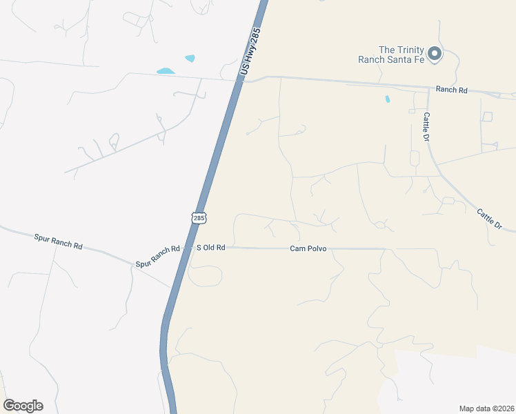 map of restaurants, bars, coffee shops, grocery stores, and more near 37 South Old Road in Lamy
