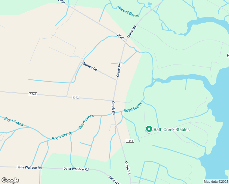 map of restaurants, bars, coffee shops, grocery stores, and more near Creek Road in Bath