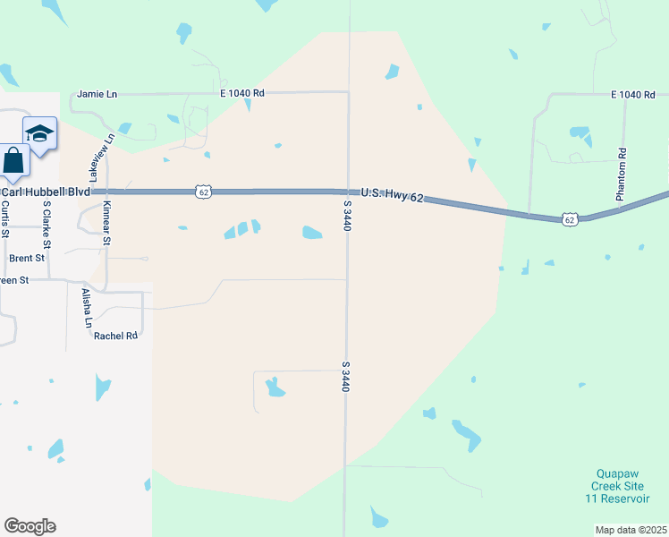 map of restaurants, bars, coffee shops, grocery stores, and more near 104409 South 3440 Road in Meeker