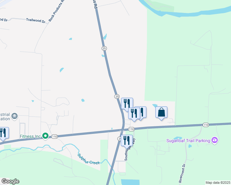 map of restaurants, bars, coffee shops, grocery stores, and more near Bypass Road in Heber Springs