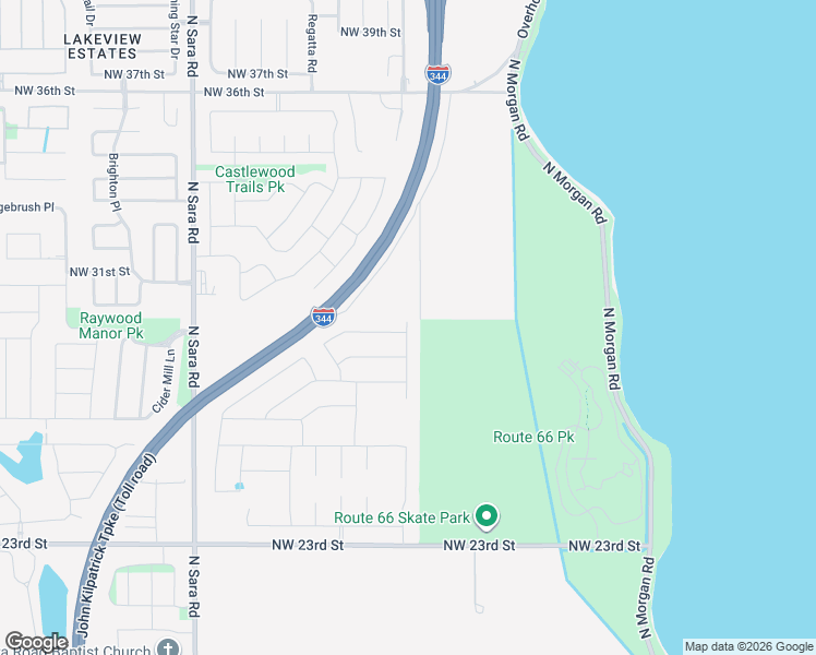 map of restaurants, bars, coffee shops, grocery stores, and more near John Kilpatrick Turnpike in Yukon