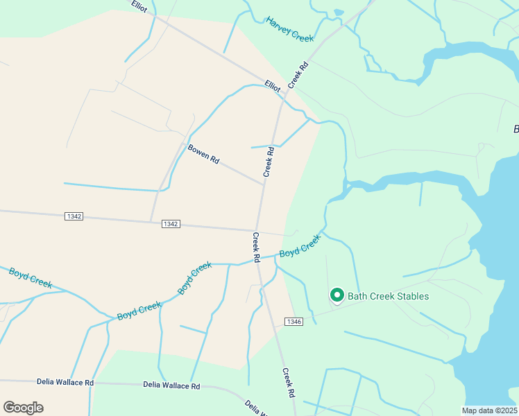 map of restaurants, bars, coffee shops, grocery stores, and more near Creek Road in Bath