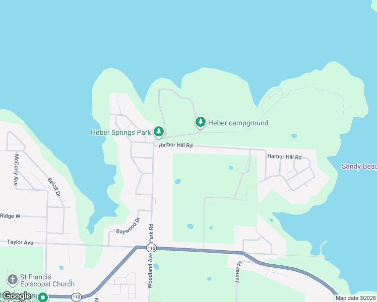 map of restaurants, bars, coffee shops, grocery stores, and more near 121 Harbor Hill Road in Heber Springs