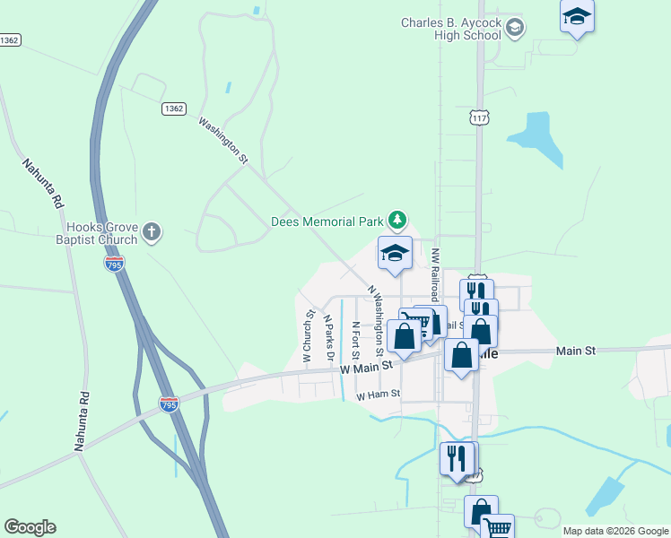 map of restaurants, bars, coffee shops, grocery stores, and more near 305 North Washington Street in Pikeville