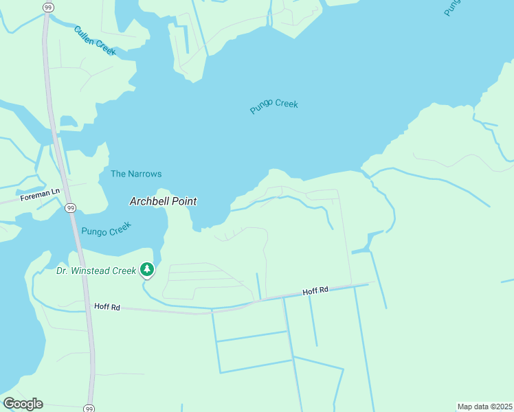 map of restaurants, bars, coffee shops, grocery stores, and more near 1475 Hoff Road in Belhaven