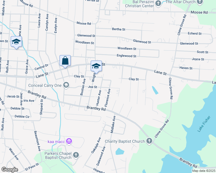 map of restaurants, bars, coffee shops, grocery stores, and more near 525 Florence Avenue in Kannapolis