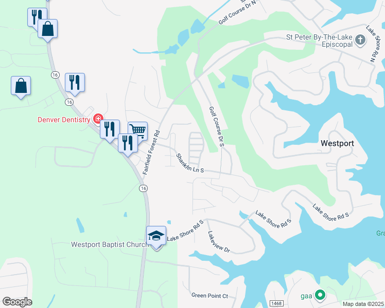map of restaurants, bars, coffee shops, grocery stores, and more near 2503 Gallery Drive in Denver