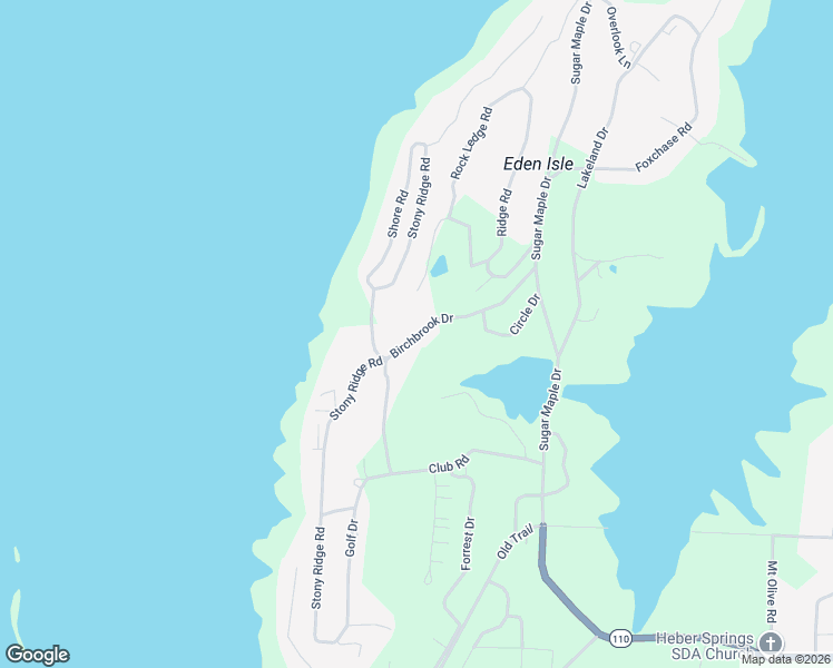 map of restaurants, bars, coffee shops, grocery stores, and more near 620 Birchbrook Drive in Heber Springs