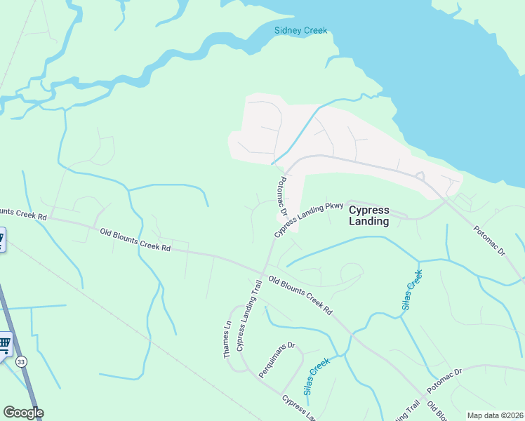 map of restaurants, bars, coffee shops, grocery stores, and more near 101 Potomac Drive in Chocowinity